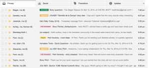 Gmail tabs make it much easier to differentiate various pitches